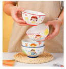 Axyaa Children's Rice Bowl Set: Cartoon Rice Bowl & Ceramic Tableware