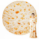 Axyaa Tortilla Blanket: Funny Food Throw for Bed & Sofa, Soft Flannel, Warm Round Blanket