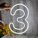 Axyaa Neon Numbers 0-9 Light Sign: Personalized Wall Art for Home Decor, Celebrations