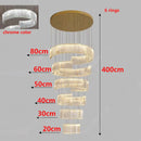 Axyaa Crystal Chandelier Stair Pendant Lamp Living Room Pendant Lights