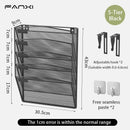 Axyaa 5 Tier Mesh Wall File Organizer with Bottom Tray - Vertical Hanging Folder Holder