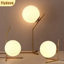 Axyaa White Glass Ball Table Lamp - Minimalist Nordic Design