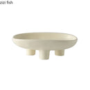Axya High Foot Ceramic Fruit Plate for Living Room, Candy, Nut, and Dessert Display