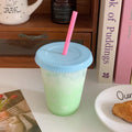 Axyaa Kawaii Bowknot Tumbler: Portable Cute Plastic Cup with Straw for Drinks