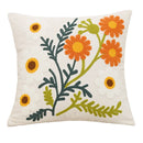Axyaa Chenille Flower Embroidered Throw Pillow Case, 45X45, Living Room Sofa Bedroom Decor