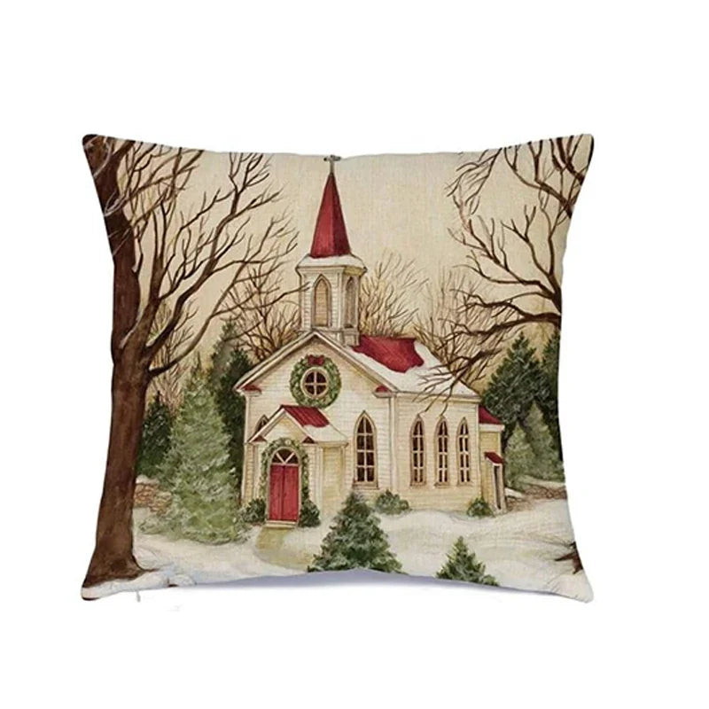 Axyaa Christmas Retro Series Pillow Covers - Set of 4