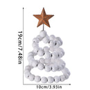 Axyaa Mini Wooden Bead Tree Ornaments with Star Topper, Rustic Farmhouse Style