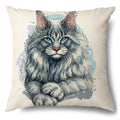 Axyaa Cartoon Kitty Cat Linen Pillowcase for Bed, Couch, and Sofa Décor
