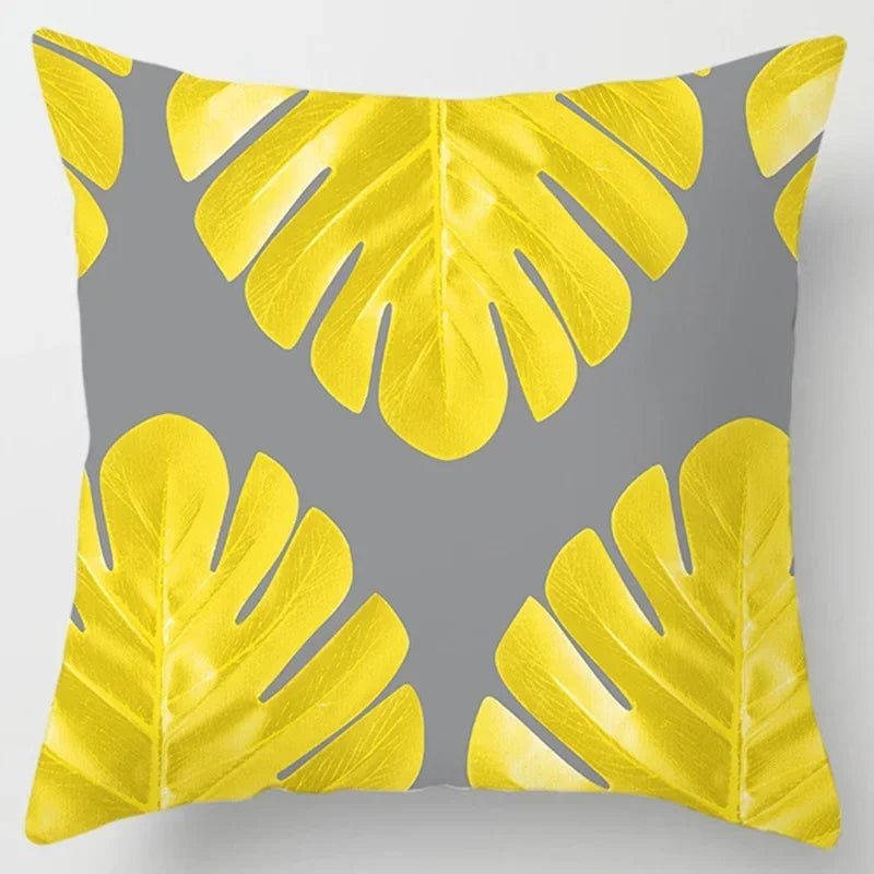 Axyaa Yellow Flower Pillowcase for Home Sofa Lumbar Cushion