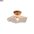 Axyaa Glass Wood LED Ceiling Lights Fixture Modern Ceiling Lamp