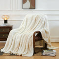 Axyaa Plush Faux Rabbit Fur Throw Blanket - Ultra-Soft Cozy Decor for Home & Travel