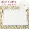 Axyaa Melamine European Rectangle Plate Set Glossy Wood Grain Finish