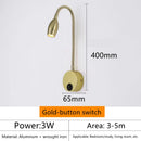 Axyaa Wall Mounted LED Reading Lamp 3W, Adjustable Gooseneck, Switch, Bedroom Night Light