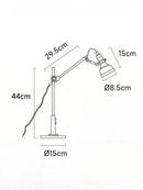 Axyaa Chrome Industrial Swing Arm LED Table Lamp