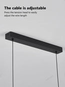 Axyaa Modern LED Linear Pendant Light Fixture for Kitchen Dining Living Room