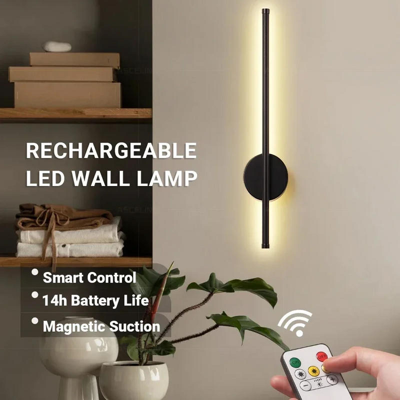 Axyaa 50CM Rechargeable LED Wall Lamp with Removable Sconces for Bedroom and Living Room