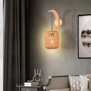 Axyaa Modern Wood Hemp Rope Wall Light Sconce for Home Decor Lighting