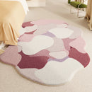 Axyaa Plush Pink Pattern Rug for Bedroom, Fluffy Soft Living Room Carpet