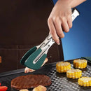 Axyaa Stainless Steel Silicone Tongs - Non-Stick Anti-slip BBQ Grilling Utensil Clamp