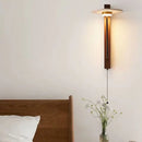Axyaa Natural Stone Wall Light Dark Wood 3000K - Hotel Bedroom Parlor Sconce
