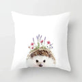 Cute Animals Print Decor Pillowcase by Axyaa - Pink Flower Theme
