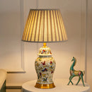 Axyaa Chinese Flower Bird Ceramic Table Lamp Modern Retro Warm Bedside Lamp