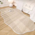 Axyaa Plush Cream Style Bedroom Rug: Irregular Shapes, Thick, Fluffy, Soft, Lounge Mat
