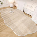 Axyaa Plush Cream Style Bedroom Rug: Irregular Shapes, Thick, Fluffy, Soft, Lounge Mat
