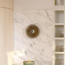 Axyaa LED Gray Amber Glass Wall Lamp Modern Round Sconce for Bedroom Aisle