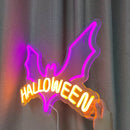 Axyaa Halloween Bats Neon Light Sign for Spooky Home Parties and Kids Room