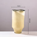 Axyaa Black Pleated Glass Vase for Elegant Flower Arrangement