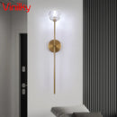 Axyaa Copper Crystal Wall Light Ball Sconce for Bedroom and Living Room