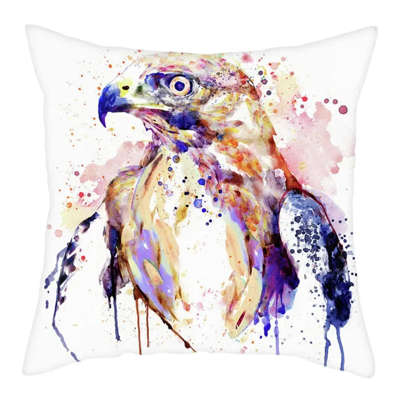 Blue Bird Print Cushion Cover by Axyaa - Home Decor Pillow Case for Sofa Bed