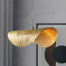Axyaa Gold Foil Pendant Light: Luxury Nordic UFO Fixture for Designer Living Room