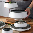 Axyaa High Foot Ceramic Soup Bowl Dessert Pasta Salad Snack Household Specialty Tableware