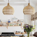 Axyaa Handwoven Rattan Birdcage Pendant Lamp for Living Room, Dining Room, Restaurant