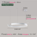 Modern LED Chandelier by Axyaa - Round Ring Pendant Light for Dining & Living Room