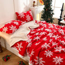 Axyaa Christmas Snowflake Double Layer Fleece Blanket: Thick & Cozy Sofa Bed Throw
