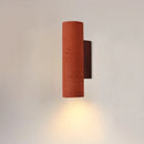 Axyaa Coral Red Cylindrical Stone Home Decor Lamp for Bedside, Wall Light, Corridor, Staircase