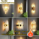 Axyaa LED Crystal Wall Lamps: Luxury Gold Wall Sconces for Home Art Decor & Bedside Lighting