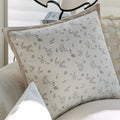 Cream Floral Polyester Cushion Cover Set by Axyaa