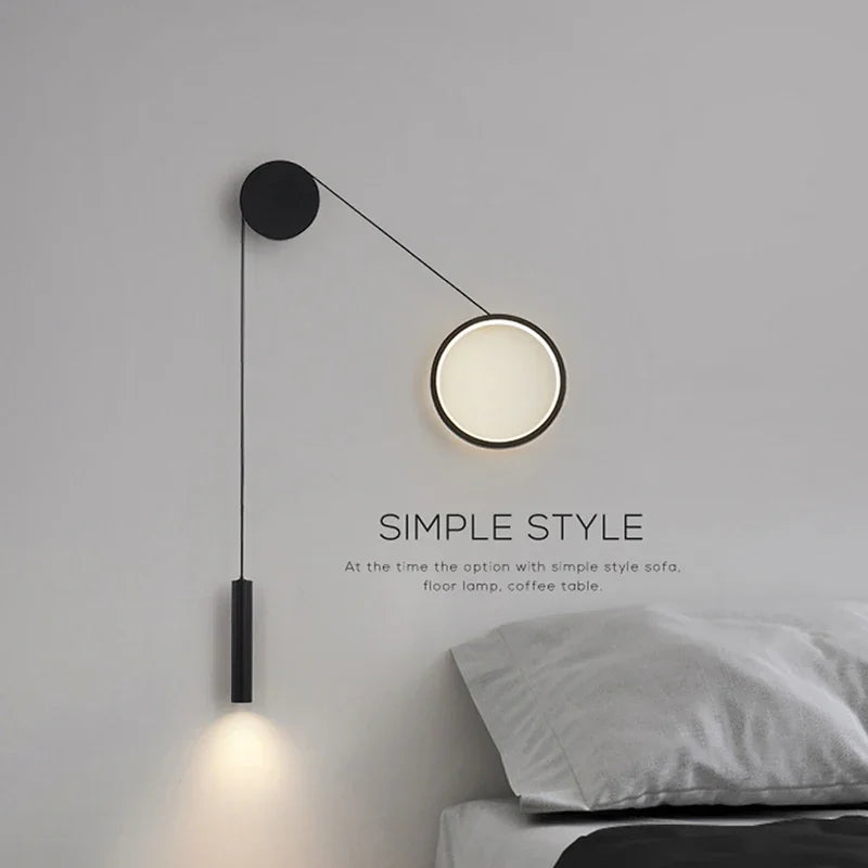 Axya LED Wall Lamp: Modern Bedroom Sconce for Eye Protection & Ambiance