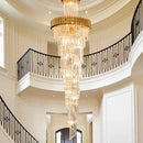 Axyaa Crystal Chandelier Stair Pendant Lamp Living Room Lighting