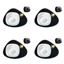 Axyaa Oval Faux Leather Placemats Coasters Set - Black Kitchen Table Decor