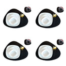 Axyaa Oval Black Faux Leather Placemats Coasters Set for Kitchen & Home