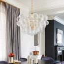 Axyaa Glass Bubble Ceiling Chandelier - Luxury LED Hanging Lamp for Living Dining Room