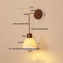 Axyaa Adjustable LED Wall Light Fixture with Ceramic Wood Base
