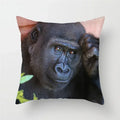 Axyaa Monkey Raccoon Pillow Cover - Wild Animal Print Sofa Decor Case