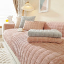 Axyaa Flannel Sofa Cover Slipcover 1/2/3 Seat Non-Slip Pet Solid Color Thicken Armrest Towel