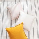 Axyaa Velvet Throw Pillow Covers with Pompom for Home Decor